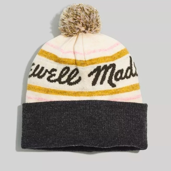 Madewell Accessories - NEW Madewell graphic pom pom beanie hat